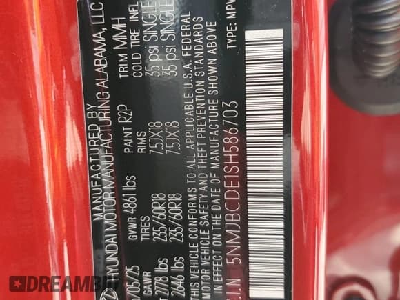 ✅ 2025 Hyundai Tucson SEL • VIN: 5NMJBCDE1SH586703 • Лот: 71685165. Опубликован ранее на Copart с пробегом 3 138 миль. Бесплатный доступ к архиву аукционных продаж из США и подробный отчёт об истории автомобиля на DreamBid. Изображение 14.