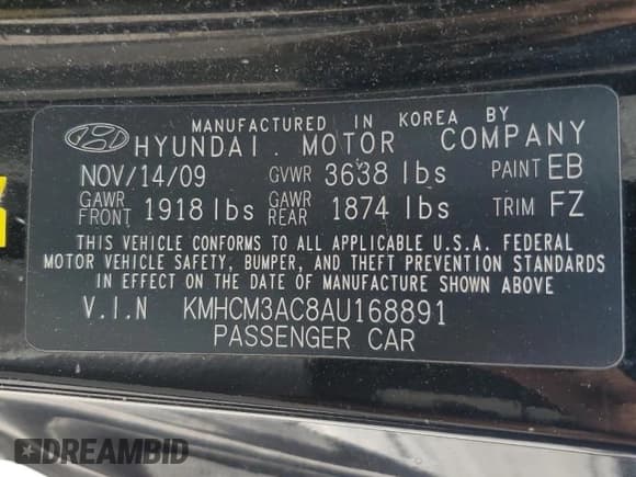 ✅ 2010 Hyundai Accent GS • VIN: KMHCM3AC8AU168891 • Лот: 52796595. Опубликован ранее на Copart с пробегом 99 628 миль. Бесплатный доступ к архиву аукционных продаж из США и подробный отчёт об истории автомобиля на DreamBid. Изображение 12.