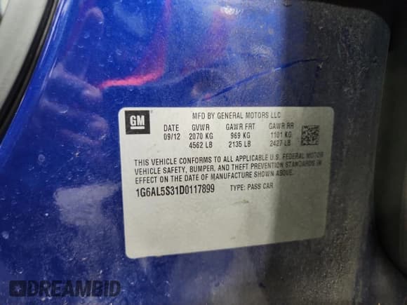 ✅ 2013 Cadillac ATS Premium • VIN: 1G6AL5S31D0117899 • Лот: 71658545. Опубликован ранее на Copart с пробегом 131 657 миль. Бесплатный доступ к архиву аукционных продаж из США и подробный отчёт об истории автомобиля на DreamBid. Изображение 13.