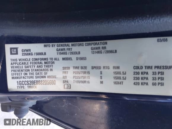 ✅ 2008 Chevrolet Colorado 1LT • VIN: 1GCCS39E088205600 • Lot: 43590595. Wystawiony na IAAI z przebiegiem 152 430 mil. Bezpłatny archiwum sprzedaży aukcyjnych z USA i szczegółowy raport historii pojazdu na DreamBid. Zdjęcie 9.