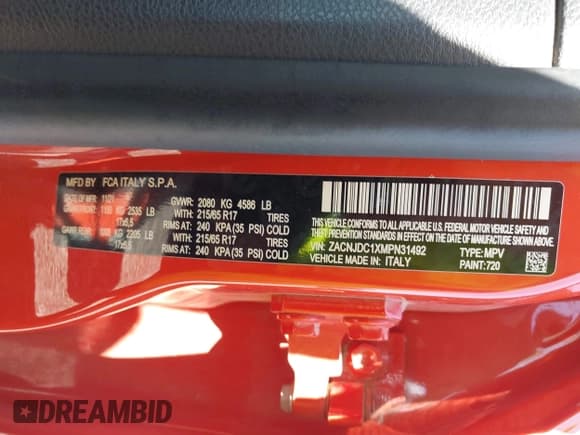 ✅ 2021 Jeep Renegade Trailhawk • VIN: ZACNJDC1XMPN31492 • Lot: 42720380. Listed on IAAI with 35,821 mi. Free auction sales archive from the USA and detailed vehicle history report at DreamBid. Image 9.