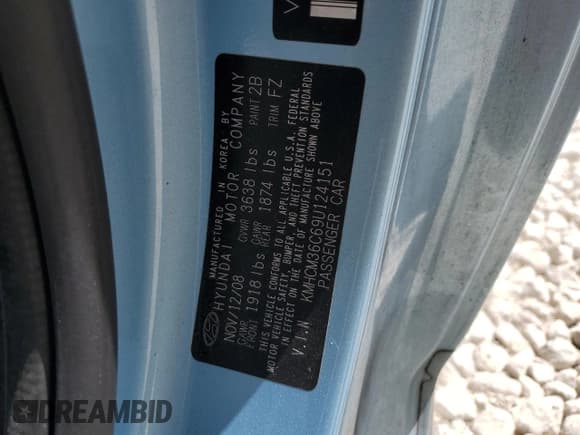 ✅ 2009 Hyundai Accent Auto GS • VIN: KMHCM36C69U124151 • Лот: 65144404. Опубликован ранее на Copart с пробегом Не указан. Бесплатный доступ к архиву аукционных продаж из США и подробный отчёт об истории автомобиля на DreamBid. Изображение 12.