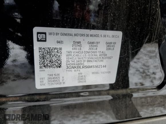 ✅ 2021 Chevrolet Blazer Premier • VIN: 3GNKBLRS6MS562144 • Lot: 45912085. Wystawiony na Copart z przebiegiem 48 846 mil. Bezpłatny archiwum sprzedaży aukcyjnych z USA i szczegółowy raport historii pojazdu na DreamBid. Zdjęcie 15.