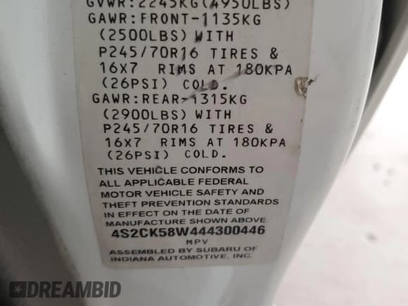 ✅ 2004 Isuzu Rodeo S • VIN: 4S2CK58W444300446 • Lot: 58813605. Wystawiony na Copart z przebiegiem 236 519 mil. Bezpłatny archiwum sprzedaży aukcyjnych z USA i szczegółowy raport historii pojazdu na DreamBid. Zdjęcie 13.