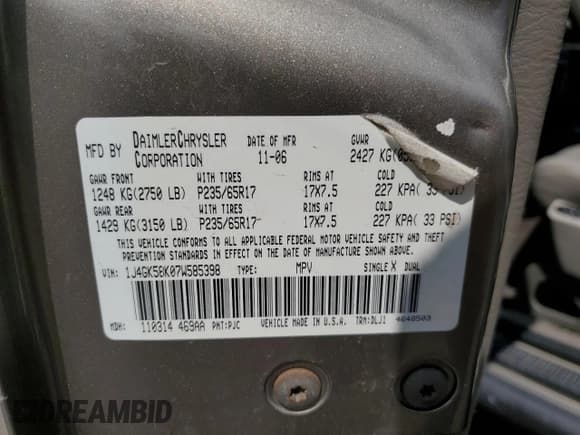 ✅ 2007 Jeep Liberty Limited • VIN: 1J4GK58K07W585398 • Лот: 80193335. Опубликован ранее на Copart с пробегом 179 090 миль. Бесплатный доступ к архиву аукционных продаж из США и подробный отчёт об истории автомобиля на DreamBid. Изображение 13.