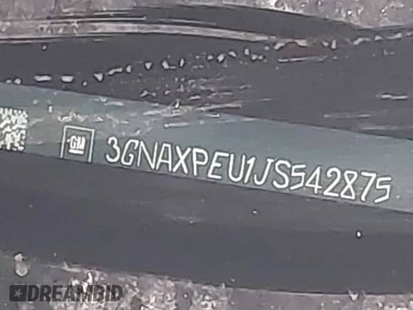 2018 Chevrolet Equinox Premier с VIN 3GNAXPEU1JS542875, выставлен на аукционе IAAI как лот 41629880 с пробегом 159 870 миль миль и . История ставок и продаж доступна на DreamBid. Изображение 9.