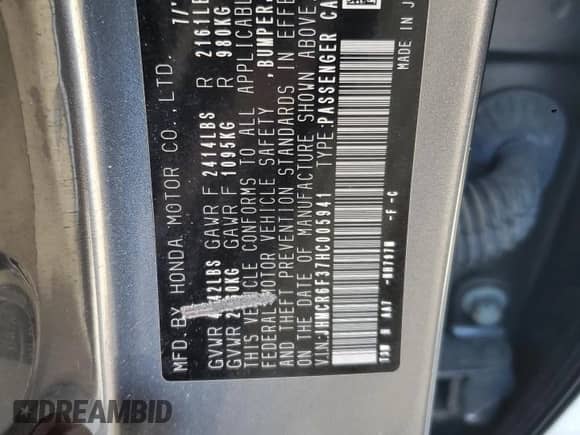 2017 Honda Accord с VIN JHMCR6F37HC005941, выставлен на аукционе Copart как лот 86270965 с пробегом 116 216 миль миль и Списание • Salvage title. История ставок и продаж доступна на DreamBid. Изображение 12.