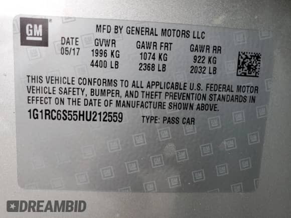 2017 Chevrolet Volt LT с VIN 1G1RC6S55HU212559, выставлен на аукционе Copart как лот 50545893 с пробегом 33 075 миль миль и . История ставок и продаж доступна на DreamBid. Изображение 12.