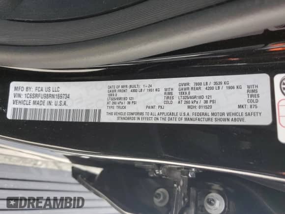 2024 Ram 1500 TRX z VIN 1C6SRFU98RN169734, wystawiony jako Copart lot #65521675 z przebiegiem 17 577 mil mil oraz Szkoda całkowita • Salvage title. Historia ofert i sprzedaży dostępna na DreamBid. Obrazek 12.