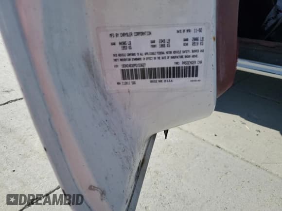 ✅ 1993 Dodge Dynasty • VIN: 1B3XC4632PD153627 • Lot: 75645834. Listed on Copart with 199,336 mi. Free auction sales archive from the USA and detailed vehicle history report at DreamBid. Image 12.