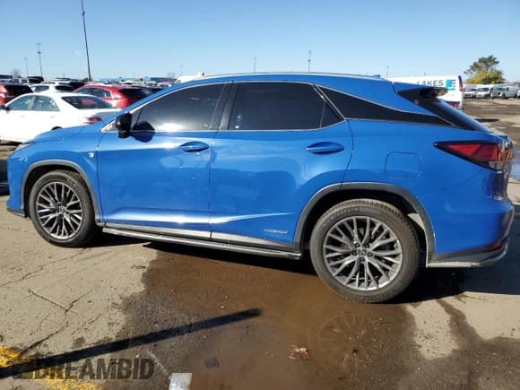 ✅ 2022 Lexus RX 450h F Sport • VIN: 2T2YGMDA4NC087161 • Lot: 41427235. Listed on Copart with 32,027 mi. Free auction sales archive from the USA and detailed vehicle history report at DreamBid. Image 2.