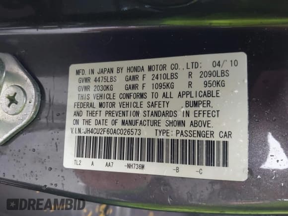 ✅ 2010 Acura TSX • VIN: JH4CU2F60AC026573 • Lot: 43454252. Wystawiony na IAAI z przebiegiem 95 767 mil. Bezpłatny archiwum sprzedaży aukcyjnych z USA i szczegółowy raport historii pojazdu na DreamBid. Zdjęcie 9.