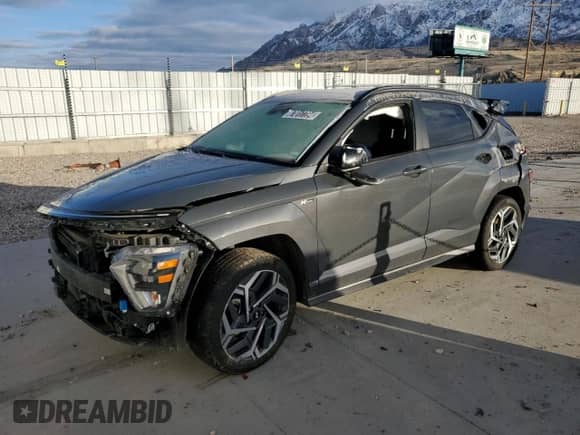 2024 Hyundai Kona N Line with VIN KM8HACA38RU087433, listed as a Copart auction lot 87017794 with 63,649 mi miles and Non repairable. Bid and sale history available at DreamBid. Image 1.