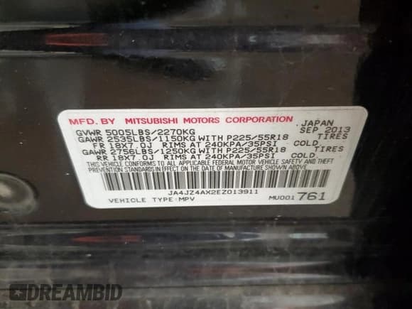 ✅ 2014 Mitsubishi Outlander GT • VIN: JA4JZ4AX2EZ013911 • Lot: 60603715. Listed on Copart with 78,547 mi. Free auction sales archive from the USA and detailed vehicle history report at DreamBid. Image 13.