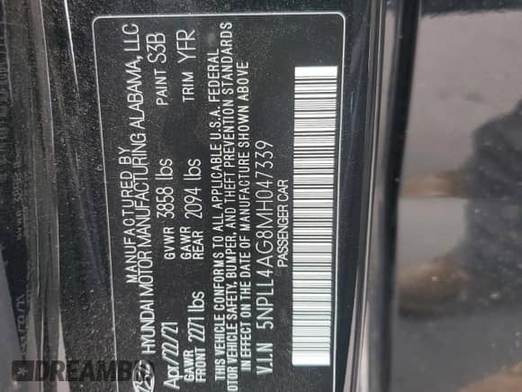 2021 Hyundai Elantra SE z VIN 5NPLL4AG8MH047339, wystawiony jako Copart lot #71456835 z przebiegiem 79 436 mil mil oraz Szkoda całkowita • Salvage title. Historia ofert i sprzedaży dostępna na DreamBid. Obrazek 12.