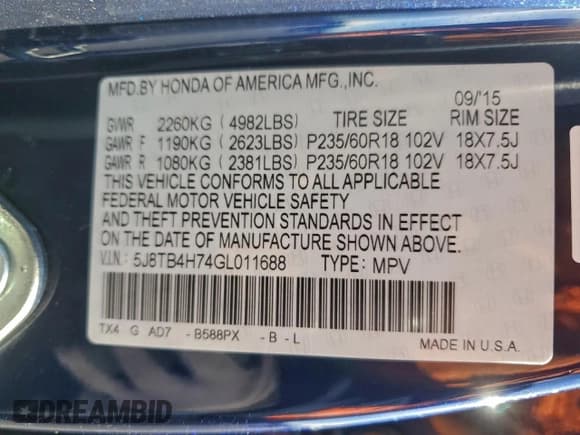 ✅ 2016 Acura RDX Advance • VIN: 5J8TB4H74GL011688 • Лот: 93455405. Опубликован ранее на Copart с пробегом 89 142 миль. Бесплатный доступ к архиву аукционных продаж из США и подробный отчёт об истории автомобиля на DreamBid. Изображение 13.