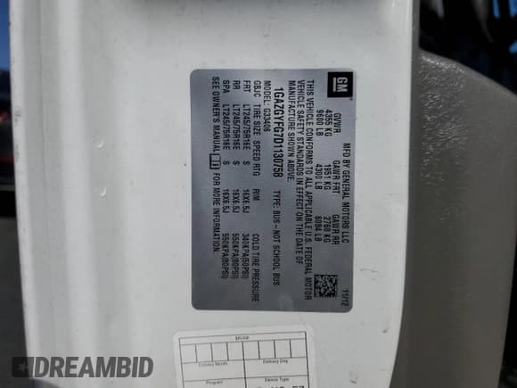 ✅ 2013 Chevrolet Express Passenger 1LT • VIN: 1GAZGYFG7D1130758 • Lot: 59625915. Wystawiony na Copart z przebiegiem 152 806 mil. Bezpłatny archiwum sprzedaży aukcyjnych z USA i szczegółowy raport historii pojazdu na DreamBid. Zdjęcie 13.