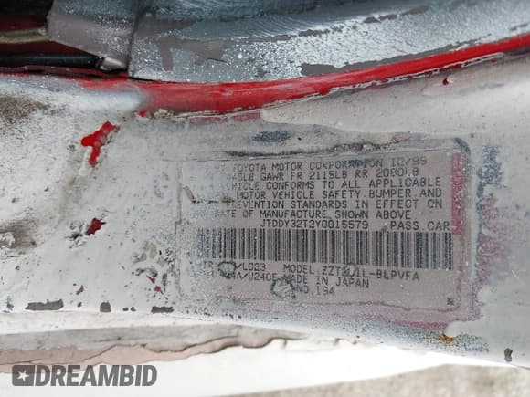 ✅ 2000 Toyota Celica GTS • VIN: JTDDY32T2Y0015579 • Lot: 41548735. Wystawiony na IAAI z przebiegiem Nie podano. Bezpłatny archiwum sprzedaży aukcyjnych z USA i szczegółowy raport historii pojazdu na DreamBid. Zdjęcie 9.