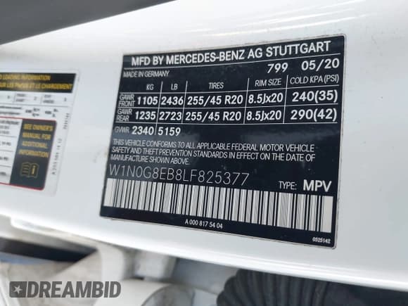 ✅ 2020 Mercedes-Benz GLC 300 • VIN: W1N0G8EB8LF825377 • Lot: 43510969. Wystawiony na IAAI z przebiegiem 64 894 mil. Bezpłatny archiwum sprzedaży aukcyjnych z USA i szczegółowy raport historii pojazdu na DreamBid. Zdjęcie 9.