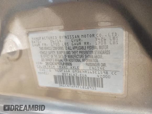 ✅ 2015 Nissan Versa S • VIN: 3N1CN7APXFL818935 • Лот: 43192615. Опубликован ранее на IAAI с пробегом 161 061 миль. Бесплатный доступ к архиву аукционных продаж из США и подробный отчёт об истории автомобиля на DreamBid. Изображение 9.