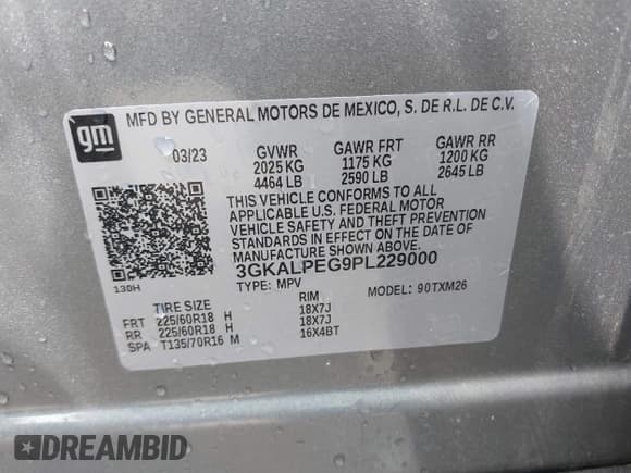 ✅ 2023 GMC Terrain SLT • VIN: 3GKALPEG9PL229000 • Лот: 42224089. Опубликован ранее на IAAI с пробегом 36 557 миль. Бесплатный доступ к архиву аукционных продаж из США и подробный отчёт об истории автомобиля на DreamBid. Изображение 9.