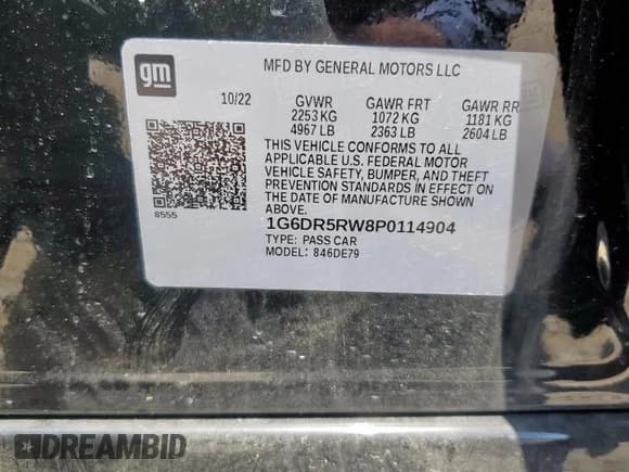 ✅ 2023 Cadillac CT5-V • VIN: 1G6DR5RW8P0114904 • Lot: 65176255. Listed on Copart with 14,528 mi. Free auction sales archive from the USA and detailed vehicle history report at DreamBid. Image 13.