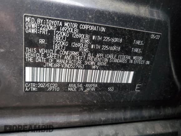 ✅ 2022 Toyota RAV4 Hybrid XSE • VIN: JTME6RFV3ND527963 • Лот: 93781515. Опубликован ранее на Copart с пробегом 41 378 миль. Бесплатный доступ к архиву аукционных продаж из США и подробный отчёт об истории автомобиля на DreamBid. Изображение 13.