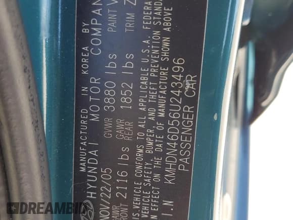 ✅ 2006 Hyundai Elantra GLS • VIN: KMHDN46D56U243496 • Lot: 45374495. Wystawiony na Copart z przebiegiem 71 846 mil. Bezpłatny archiwum sprzedaży aukcyjnych z USA i szczegółowy raport historii pojazdu na DreamBid. Zdjęcie 12.