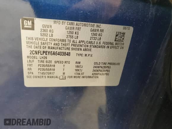 2010 Chevrolet Equinox 2LT z VIN 2CNFLPEY6A6403848, wystawiony jako Copart lot #80764495 z przebiegiem 163 877 mil mil oraz Czysty tytuł • Clean title. Historia ofert i sprzedaży dostępna na DreamBid. Obrazek 13.