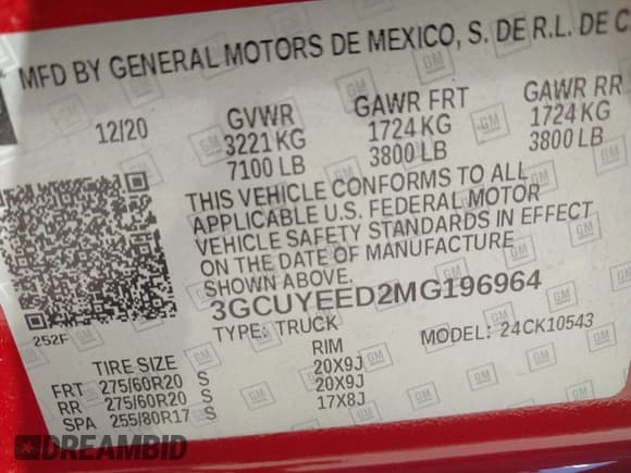 ✅ 2021 Chevrolet Silverado 1500 RST • VIN: 3GCUYEED2MG196964 • Lot: 43010571. Wystawiony na IAAI z przebiegiem 96 200 mil. Bezpłatny archiwum sprzedaży aukcyjnych z USA i szczegółowy raport historii pojazdu na DreamBid. Zdjęcie 9.