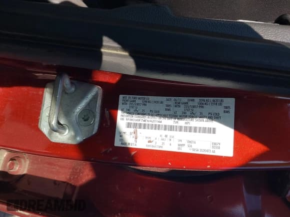 ✅ 2014 Ford Escape S • VIN: 1FMCU0F74EUA21144 • Lot: 43652113. Listed on IAAI with 179,090 mi. Free auction sales archive from the USA and detailed vehicle history report at DreamBid. Image 9.