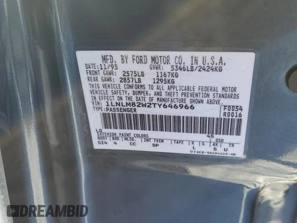 ✅ 1996 Lincoln Town Car Signature • VIN: 1LNLM82W2TY646966 • Лот: 44823425. Опубликован ранее на Copart с пробегом 89 982 миль. Бесплатный доступ к архиву аукционных продаж из США и подробный отчёт об истории автомобиля на DreamBid. Изображение 12.