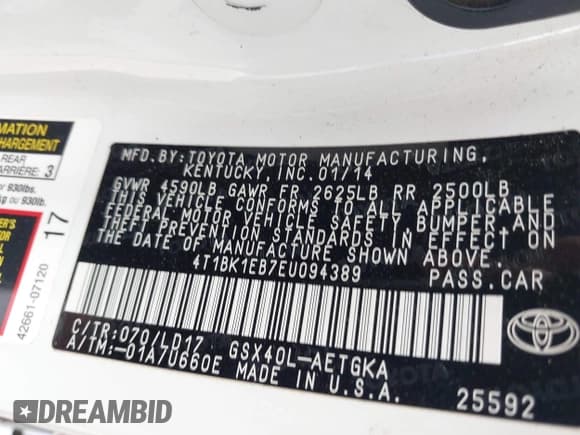 ✅ 2014 Toyota Avalon Limited • VIN: 4T1BK1EB7EU094389 • Лот: 43165851. Опубликован ранее на IAAI с пробегом 171 782 миль. Бесплатный доступ к архиву аукционных продаж из США и подробный отчёт об истории автомобиля на DreamBid. Изображение 9.