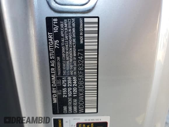 ✅ 2019 Mercedes-Benz C 300 • VIN: WDDWK8DB5KF832471 • Lot: 71415155. Wystawiony na Copart z przebiegiem 55 413 mil. Bezpłatny archiwum sprzedaży aukcyjnych z USA i szczegółowy raport historii pojazdu na DreamBid. Zdjęcie 12.