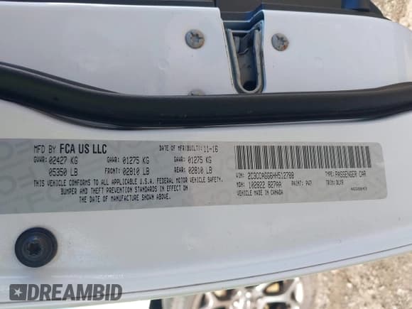 ✅ 2017 Chrysler 300 S • VIN: 2C3CCAGG6HH512788 • Lot: 43476510. Listed on IAAI with 148,595 mi. Free auction sales archive from the USA and detailed vehicle history report at DreamBid. Image 9.