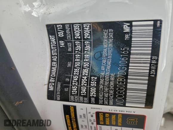 ✅ 2013 Mercedes-Benz GLK 250 • VIN: WDCGG0EB7DG106165 • Lot: 94169345. Wystawiony na Copart z przebiegiem 81 965 mil. Bezpłatny archiwum sprzedaży aukcyjnych z USA i szczegółowy raport historii pojazdu na DreamBid. Zdjęcie 13.