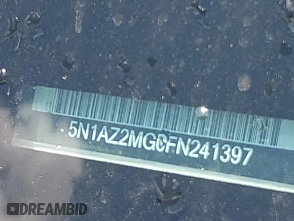 ✅ 2015 Nissan Murano S • VIN: 5N1AZ2MG0FN241397 • Lot: 43279582. Listed on IAAI with 92,766 mi. Free auction sales archive from the USA and detailed vehicle history report at DreamBid. Image 17.