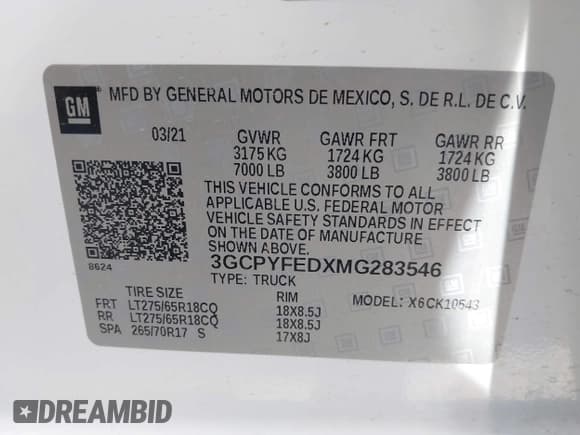 ✅ 2021 Chevrolet Silverado 1500 LT Trail Boss • VIN: 3GCPYFEDXMG283546 • Lot: 42659997. Listed on IAAI with 151,533 mi. Free auction sales archive from the USA and detailed vehicle history report at DreamBid. Image 9.