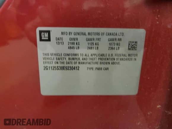 ✅ 2014 Chevrolet Impala LT • VIN: 2G1125S38E9230412 • Лот: 80565214. Опубликован ранее на Copart с пробегом 100 403 миль. Бесплатный доступ к архиву аукционных продаж из США и подробный отчёт об истории автомобиля на DreamBid. Изображение 12.