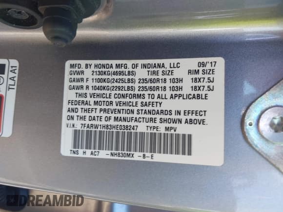 ✅ 2017 Honda CR-V EX-L • VIN: 7FARW1H83HE038247 • Lot: 43583779. Wystawiony na IAAI z przebiegiem 92 078 mil. Bezpłatny archiwum sprzedaży aukcyjnych z USA i szczegółowy raport historii pojazdu na DreamBid. Zdjęcie 9.