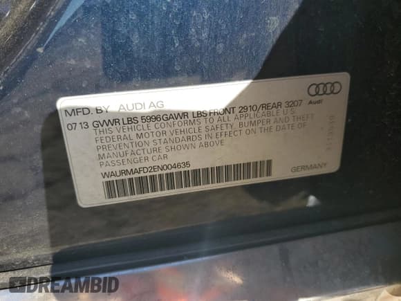 ✅ 2014 Audi A8 3.0L TDI • VIN: WAURMAFD2EN004635 • Lot: 90747425. Wystawiony na Copart z przebiegiem Nie podano. Bezpłatny archiwum sprzedaży aukcyjnych z USA i szczegółowy raport historii pojazdu na DreamBid. Zdjęcie 12.
