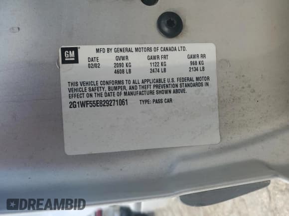 ✅ 2002 Chevrolet Impala • VIN: 2G1WF55E829271061 • Lot: 69416815. Wystawiony na Copart z przebiegiem 127 094 mil. Bezpłatny archiwum sprzedaży aukcyjnych z USA i szczegółowy raport historii pojazdu na DreamBid. Zdjęcie 12.