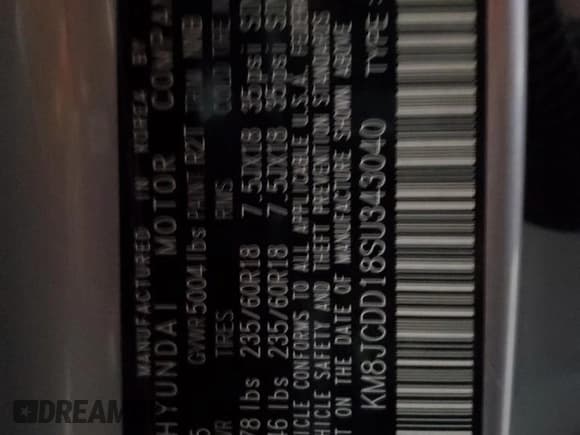 ✅ 2025 Hyundai Tucson SEL Convenience • VIN: KM8JCDD18SU343040 • Lot: 91242225. Listed on Copart with 2,752 mi. Free auction sales archive from the USA and detailed vehicle history report at DreamBid. Image 14.