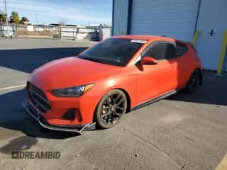 2019 Hyundai Veloster Turbo with VIN KMHTH6AB2KU015941, listed as a Copart auction lot 90487525 with 104,000 mi miles and Clean title. Bid and sale history available at DreamBid. Image 1.