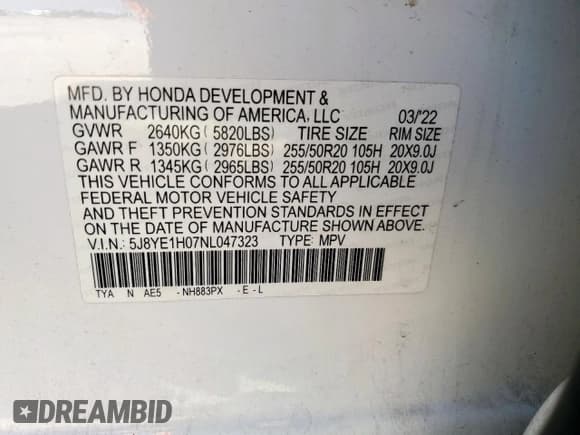 ✅ 2022 Acura MDX w/A-Spec Package • VIN: 5J8YE1H07NL047323 • Lot: 85905955. Wystawiony na Copart z przebiegiem 96 080 mil. Bezpłatny archiwum sprzedaży aukcyjnych z USA i szczegółowy raport historii pojazdu na DreamBid. Zdjęcie 14.