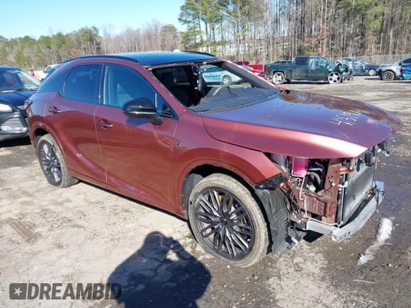 ✅ 2024 Lexus RX 500h F Sport Performance • VIN: 2T2BCMEA2RC013713 • Лот: 41619341. Опубликован ранее на IAAI с пробегом 18 517 миль. Бесплатный доступ к архиву аукционных продаж из США и подробный отчёт об истории автомобиля на DreamBid. Изображение 1.