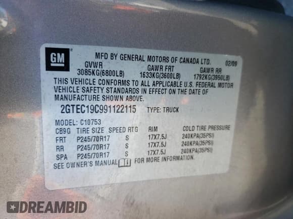 ✅ 2009 GMC Sierra 1500 SL • VIN: 2GTEC19C991122115 • Лот: 69860964. Опубликован ранее на Copart с пробегом 247 638 миль. Бесплатный доступ к архиву аукционных продаж из США и подробный отчёт об истории автомобиля на DreamBid. Изображение 12.