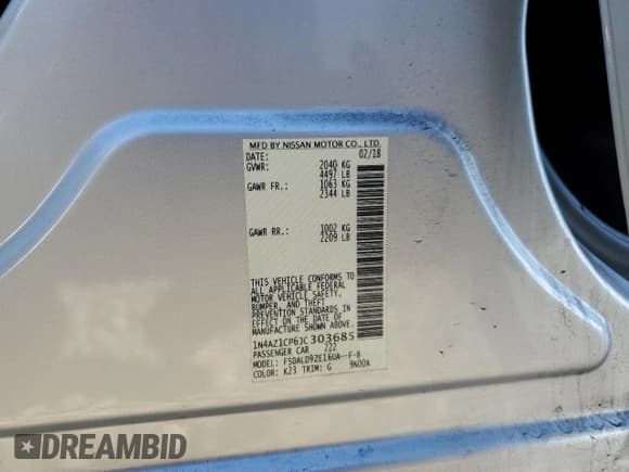 ✅ 2018 Nissan LEAF S • VIN: 1N4AZ1CP6JC303685 • Лот: 82324705. Опубликован ранее на Copart с пробегом 47 594 миль. Бесплатный доступ к архиву аукционных продаж из США и подробный отчёт об истории автомобиля на DreamBid. Изображение 12.