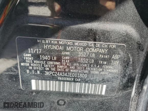 ✅ 2018 Hyundai Accent SEL • VIN: 3KPC24A34JE011809 • Лот: 74839964. Опубликован ранее на Copart с пробегом Не указан. Бесплатный доступ к архиву аукционных продаж из США и подробный отчёт об истории автомобиля на DreamBid. Изображение 13.