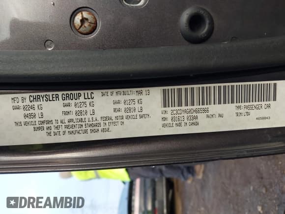 ✅ 2013 Dodge Challenger SXT • VIN: 2C3CDYAG0DH665966 • Lot: 43543054. Listed on IAAI with 128,859 mi. Free auction sales archive from the USA and detailed vehicle history report at DreamBid. Image 9.